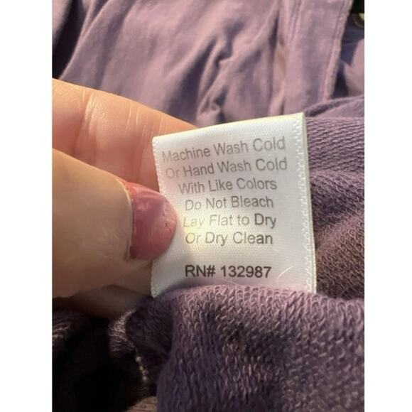 Breakfast In Tokyo Sweatshirt Top Purple Cotton Blend Jersey Pullover M Pockets! - Picture 7 of 10